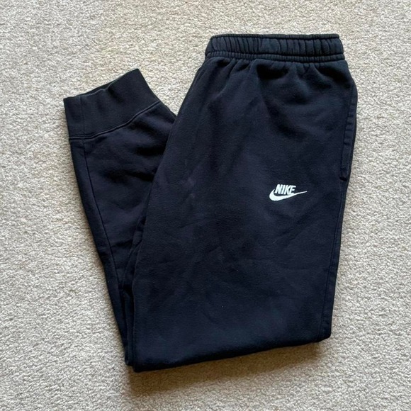 Black Nike Jogger Sweatpants Women's Large Drawstring Adjustable‎ Waist Gymwear - Picture 1 of 5